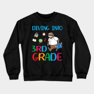 Diving Into 3rd Grade Dabbing Sloth Back To School Crewneck Sweatshirt